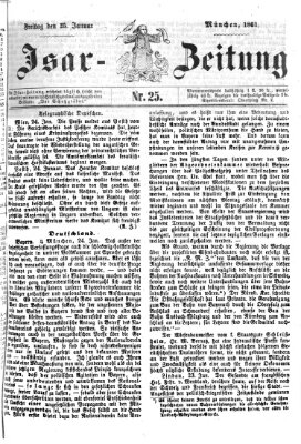 Isar-Zeitung (Bayerische Landbötin) Freitag 25. Januar 1861