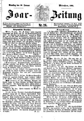 Isar-Zeitung (Bayerische Landbötin) Samstag 26. Januar 1861