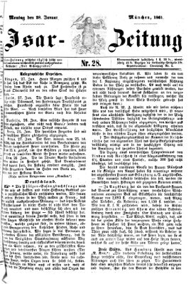 Isar-Zeitung (Bayerische Landbötin) Montag 28. Januar 1861