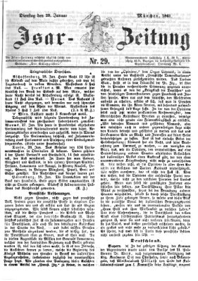 Isar-Zeitung (Bayerische Landbötin) Dienstag 29. Januar 1861