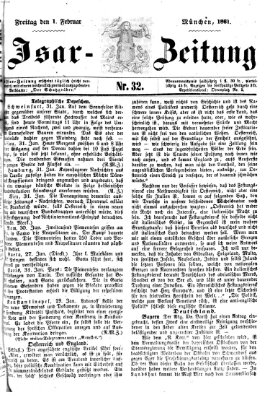 Isar-Zeitung (Bayerische Landbötin) Freitag 1. Februar 1861