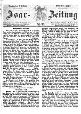 Isar-Zeitung (Bayerische Landbötin) Montag 4. Februar 1861