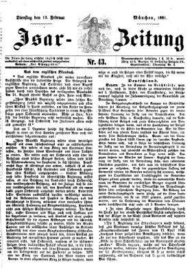 Isar-Zeitung (Bayerische Landbötin) Dienstag 12. Februar 1861