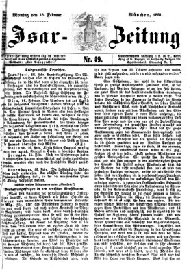 Isar-Zeitung (Bayerische Landbötin) Montag 18. Februar 1861