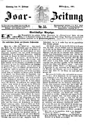 Isar-Zeitung (Bayerische Landbötin) Sonntag 24. Februar 1861