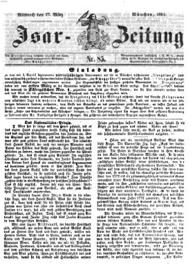 Isar-Zeitung (Bayerische Landbötin) Mittwoch 27. März 1861