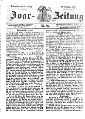 Isar-Zeitung (Bayerische Landbötin) Donnerstag 28. März 1861