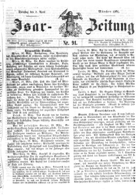 Isar-Zeitung (Bayerische Landbötin) Dienstag 2. April 1861