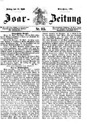 Isar-Zeitung (Bayerische Landbötin) Freitag 26. April 1861