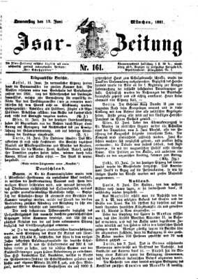 Isar-Zeitung (Bayerische Landbötin) Donnerstag 13. Juni 1861