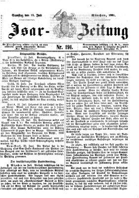 Isar-Zeitung (Bayerische Landbötin) Samstag 13. Juli 1861