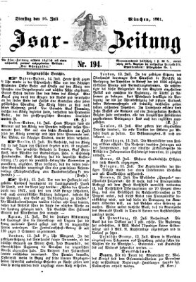 Isar-Zeitung (Bayerische Landbötin) Dienstag 16. Juli 1861