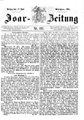 Isar-Zeitung (Bayerische Landbötin) Freitag 19. Juli 1861