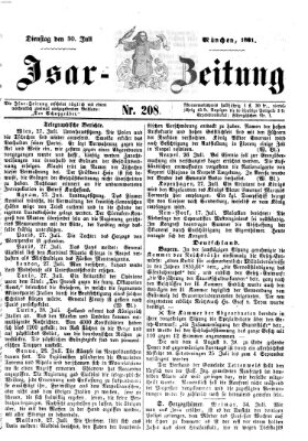 Isar-Zeitung (Bayerische Landbötin) Dienstag 30. Juli 1861