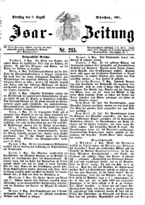 Isar-Zeitung (Bayerische Landbötin) Dienstag 6. August 1861