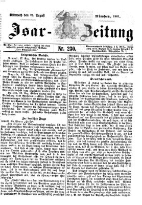 Isar-Zeitung (Bayerische Landbötin) Mittwoch 21. August 1861