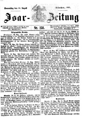 Isar-Zeitung (Bayerische Landbötin) Donnerstag 22. August 1861