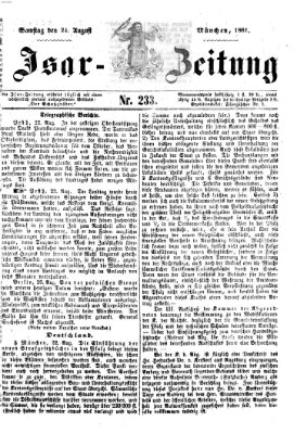 Isar-Zeitung (Bayerische Landbötin) Samstag 24. August 1861