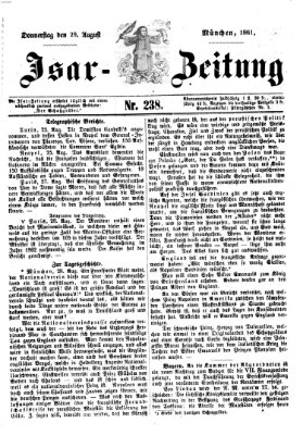 Isar-Zeitung (Bayerische Landbötin) Donnerstag 29. August 1861