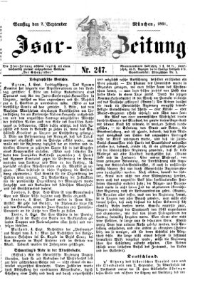 Isar-Zeitung (Bayerische Landbötin) Samstag 7. September 1861