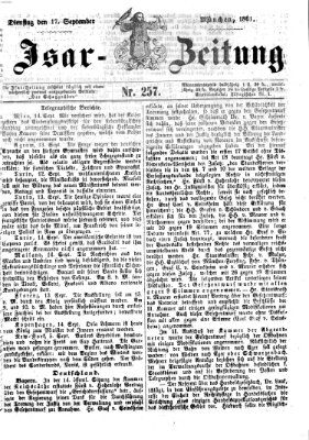 Isar-Zeitung (Bayerische Landbötin) Dienstag 17. September 1861