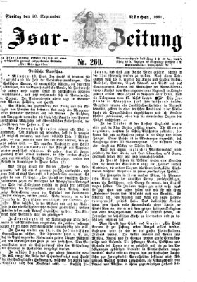 Isar-Zeitung (Bayerische Landbötin) Freitag 20. September 1861