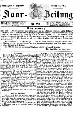 Isar-Zeitung (Bayerische Landbötin) Samstag 21. September 1861