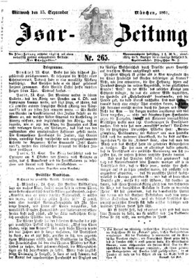 Isar-Zeitung (Bayerische Landbötin) Mittwoch 25. September 1861