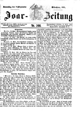 Isar-Zeitung (Bayerische Landbötin) Donnerstag 26. September 1861