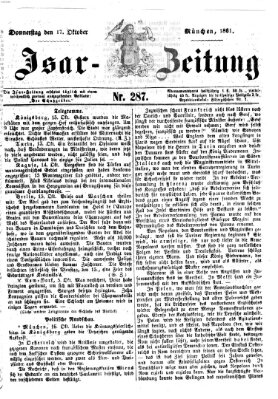 Isar-Zeitung (Bayerische Landbötin) Donnerstag 17. Oktober 1861