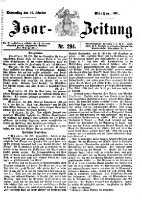 Isar-Zeitung (Bayerische Landbötin) Donnerstag 24. Oktober 1861