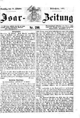 Isar-Zeitung (Bayerische Landbötin) Samstag 26. Oktober 1861