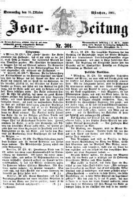 Isar-Zeitung (Bayerische Landbötin) Donnerstag 31. Oktober 1861