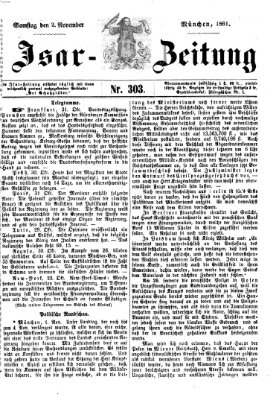 Isar-Zeitung (Bayerische Landbötin) Samstag 2. November 1861