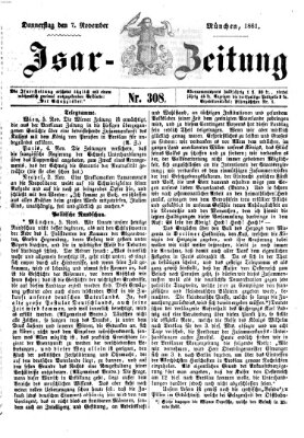 Isar-Zeitung (Bayerische Landbötin) Donnerstag 7. November 1861