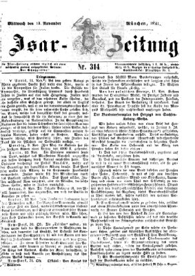 Isar-Zeitung (Bayerische Landbötin) Mittwoch 13. November 1861