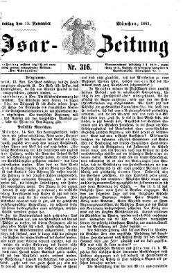 Isar-Zeitung (Bayerische Landbötin) Freitag 15. November 1861