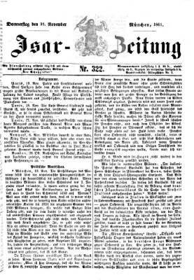 Isar-Zeitung (Bayerische Landbötin) Donnerstag 21. November 1861