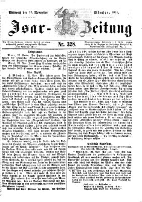 Isar-Zeitung (Bayerische Landbötin) Mittwoch 27. November 1861