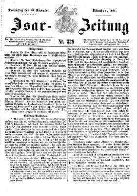 Isar-Zeitung (Bayerische Landbötin) Donnerstag 28. November 1861