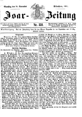 Isar-Zeitung (Bayerische Landbötin) Samstag 30. November 1861