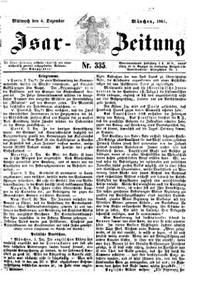 Isar-Zeitung (Bayerische Landbötin) Mittwoch 4. Dezember 1861