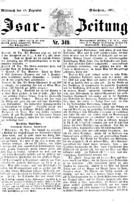 Isar-Zeitung (Bayerische Landbötin) Mittwoch 18. Dezember 1861