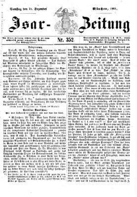 Isar-Zeitung (Bayerische Landbötin) Samstag 21. Dezember 1861