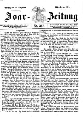 Isar-Zeitung (Bayerische Landbötin) Freitag 27. Dezember 1861