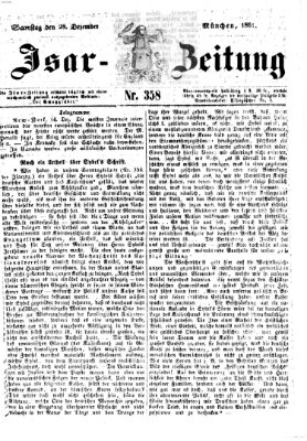 Isar-Zeitung (Bayerische Landbötin) Samstag 28. Dezember 1861