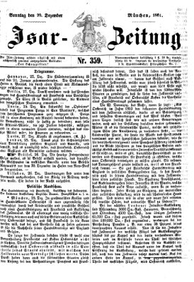 Isar-Zeitung (Bayerische Landbötin) Sonntag 29. Dezember 1861