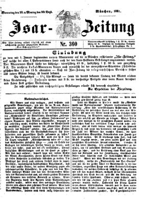 Isar-Zeitung (Bayerische Landbötin) Montag 30. Dezember 1861