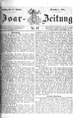 Isar-Zeitung (Bayerische Landbötin) Samstag 18. Januar 1862