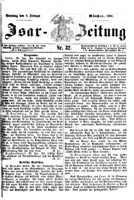 Isar-Zeitung (Bayerische Landbötin) Sonntag 2. Februar 1862